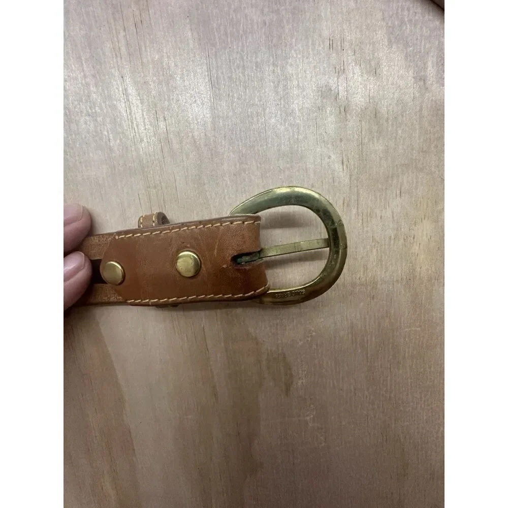 Canterbury Men’s Boot‎ Leather Belt Brown Solid Brass Buckle 48”